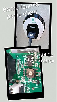 Borne de recharge eSolutions fournie par le client à Marseillan.