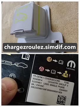 Prise renforcée 16A et chargeur Mopar Fiat 8A.